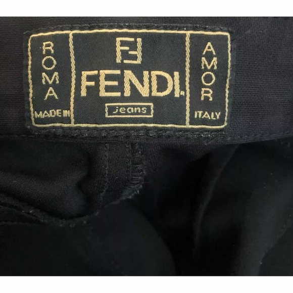 Monogrammed black stretch jeans. Condition is pre-owned - Picture 6 of 6